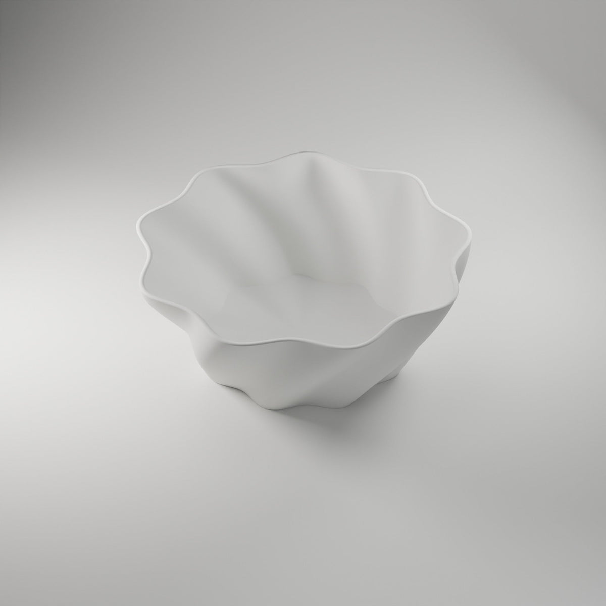 Twist Bowl — 3D Printed, Matte White
