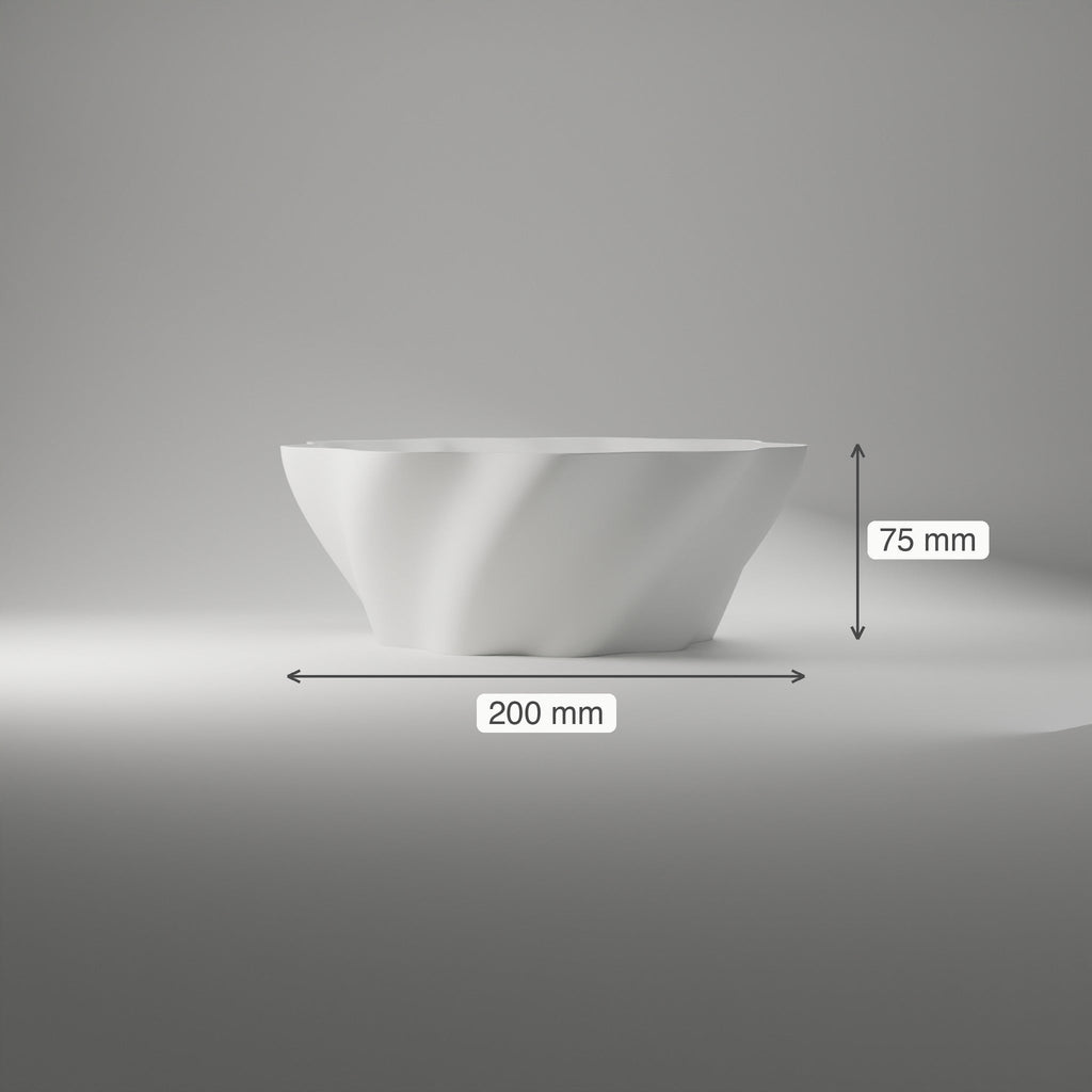 Twist Bowl — 3D Printed, Matte White