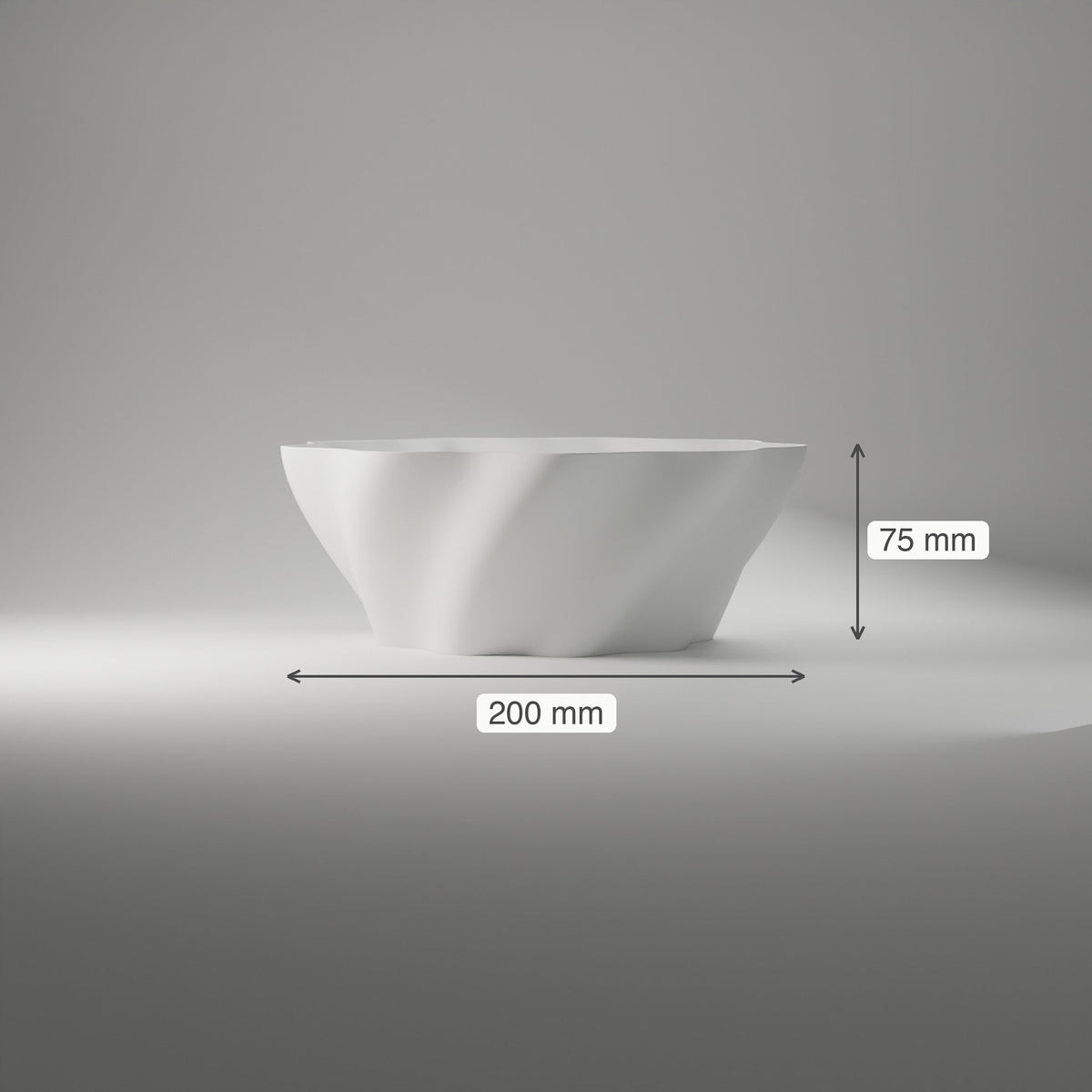 Twist Bowl — 3D Printed, Matte White