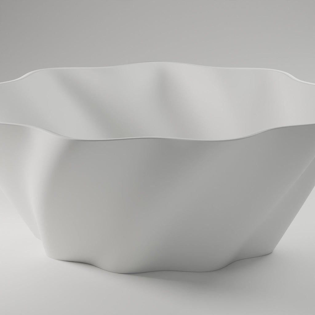 Twist Bowl — 3D Printed, Matte White