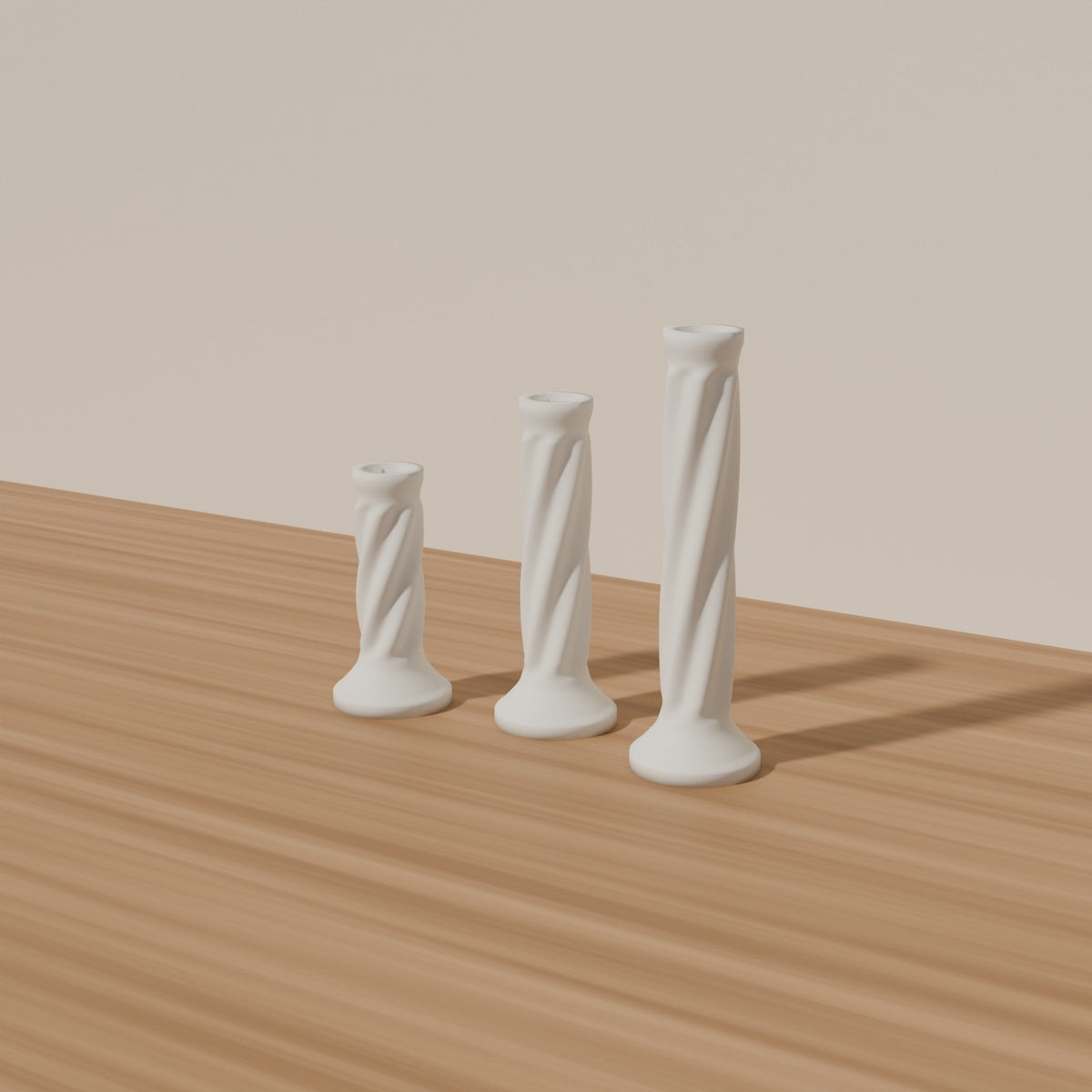 Twisted LED Candlestick Trio — 3D Printed Candle Holders