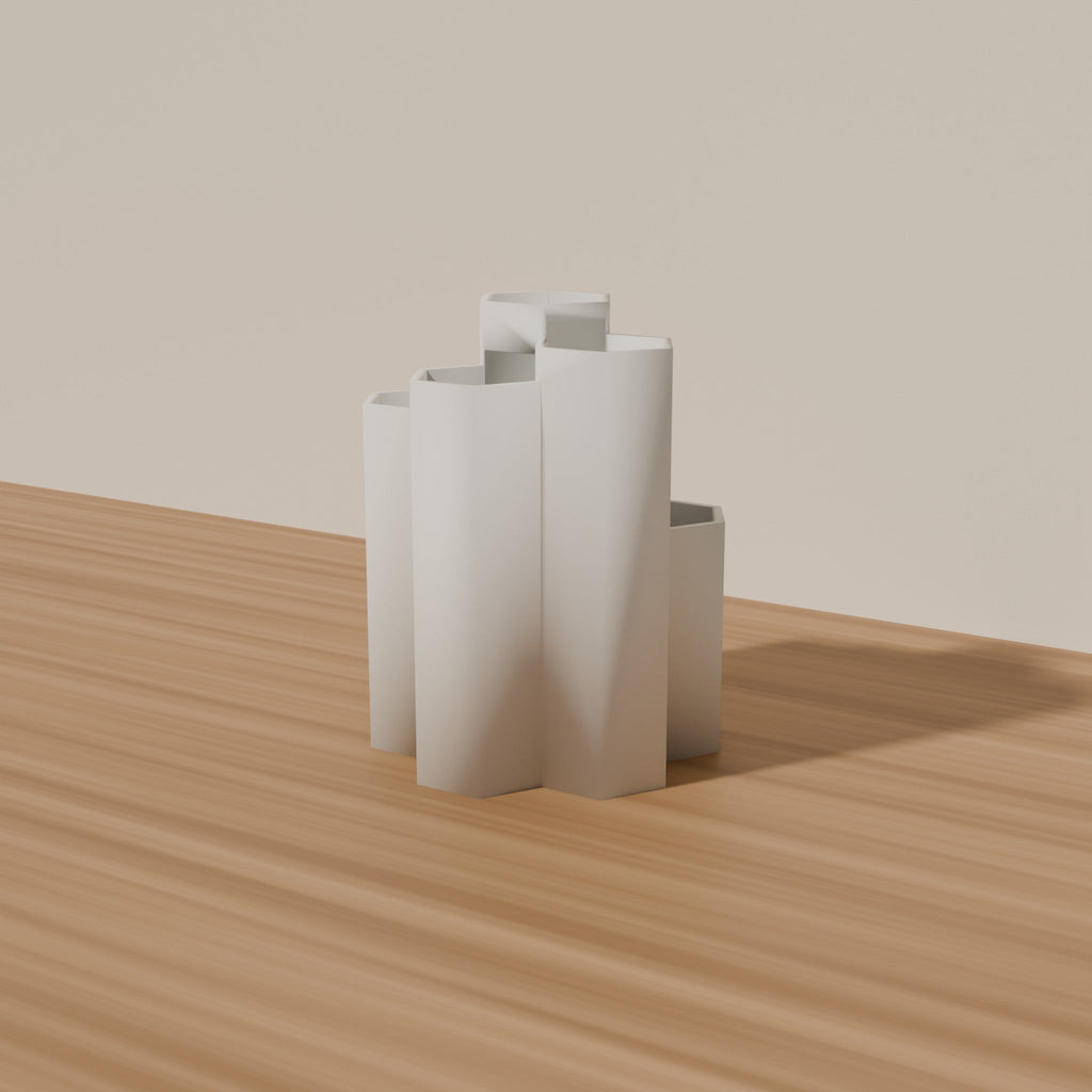 Honeycomb Pen Holder — 3D Printed, White