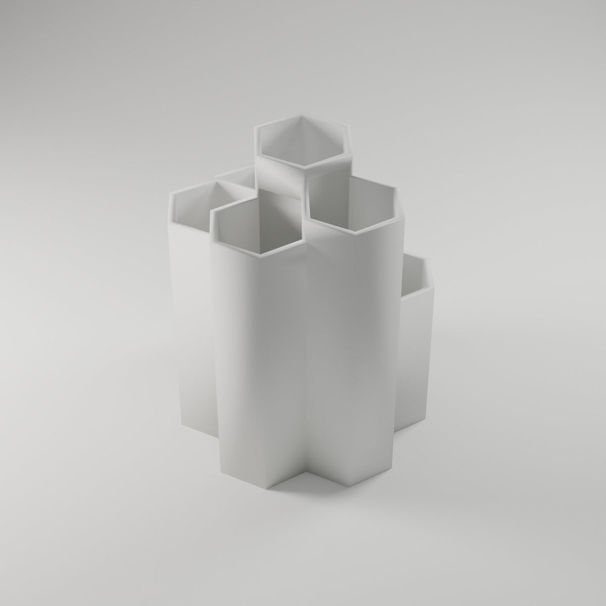 Honeycomb Pen Holder — 3D Printed, White
