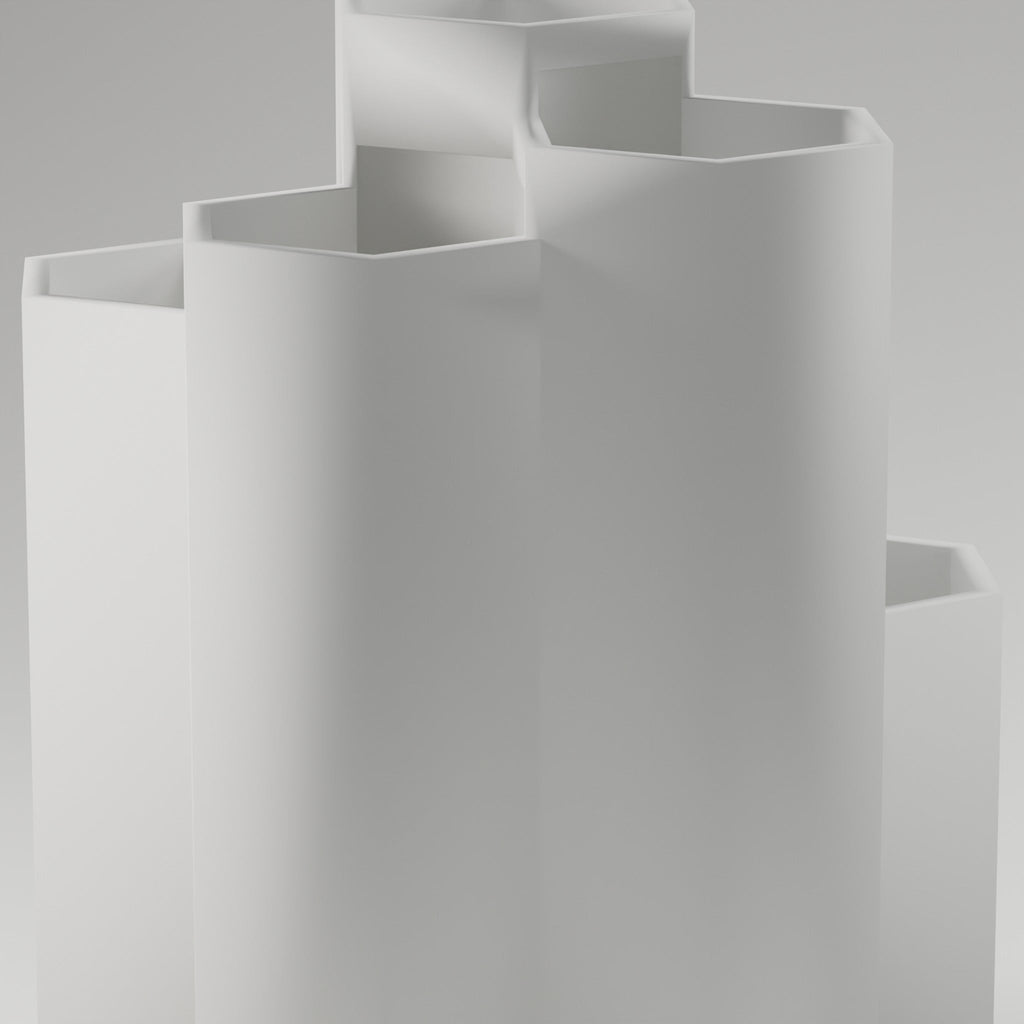 Honeycomb Pen Holder — 3D Printed, White