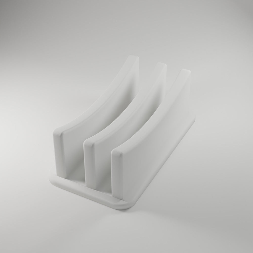 Vertical Laptop Stand — 3D Printed, White