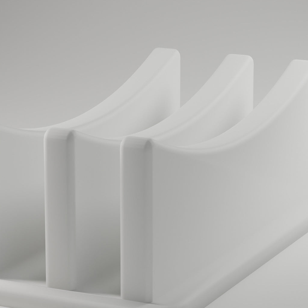 Vertical Laptop Stand — 3D Printed, White