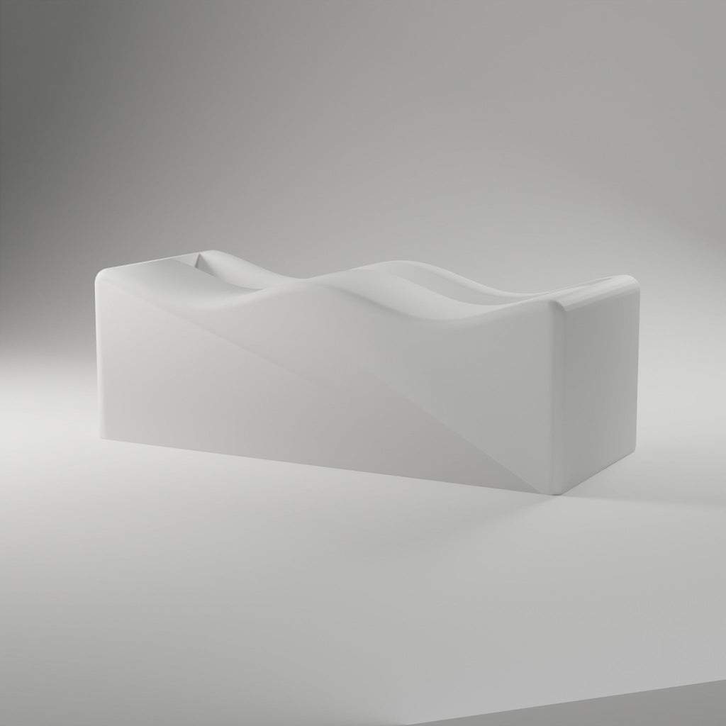 Wave Business Card Holder — 3D Printed, Matte White