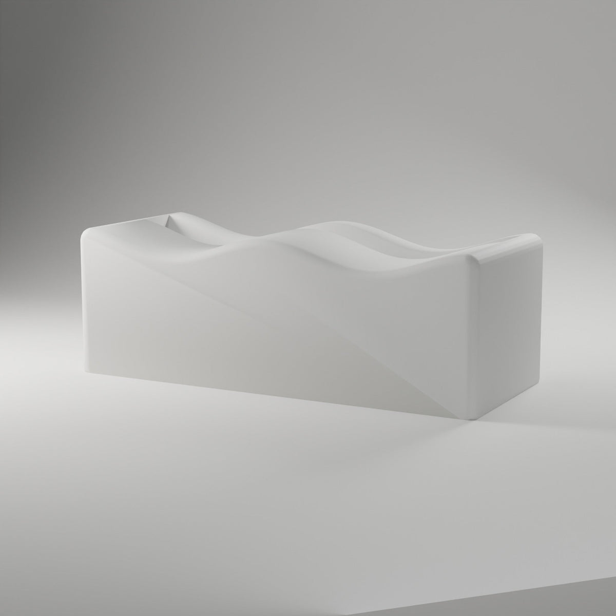 Wave Business Card Holder — 3D Printed, Matte White