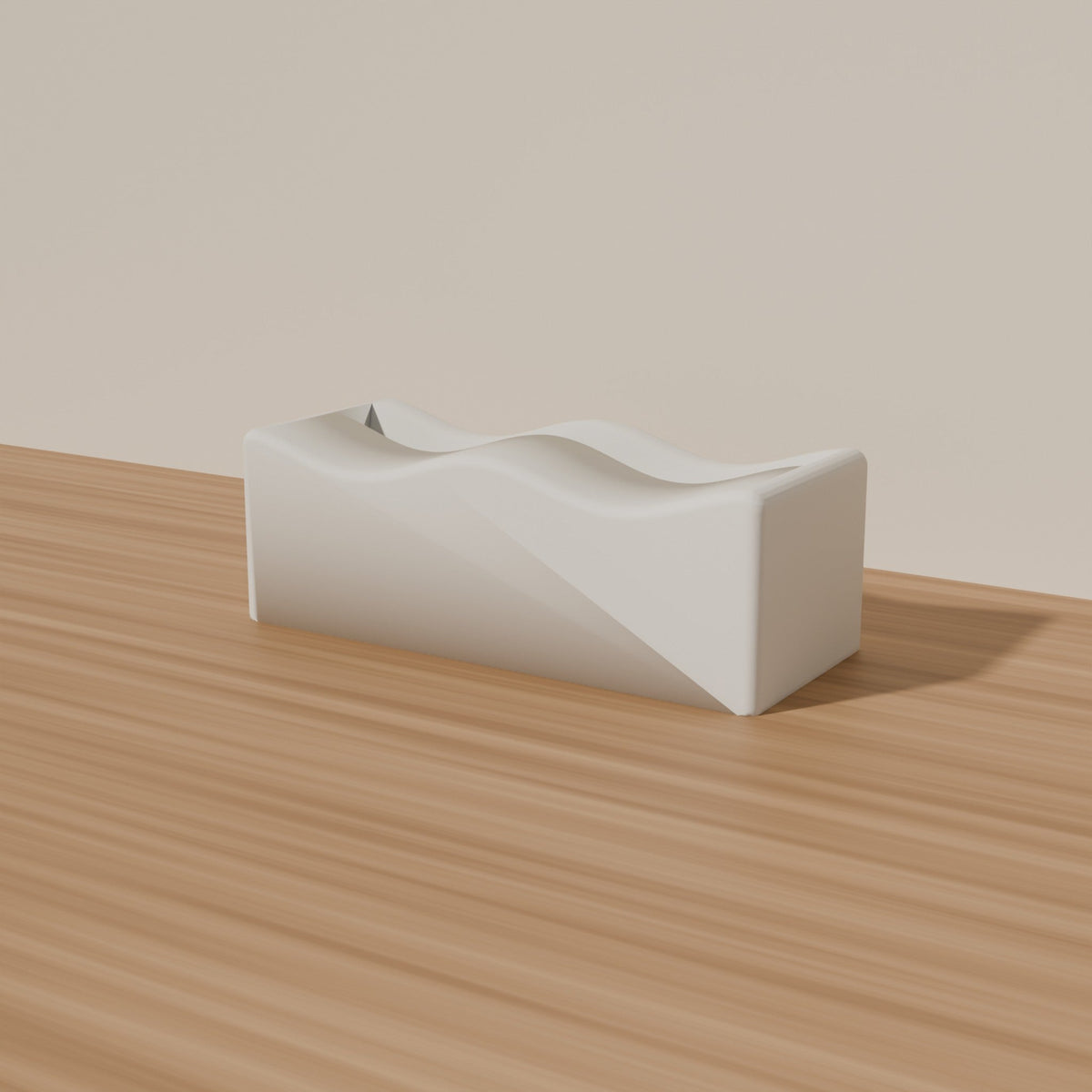 Wave Business Card Holder — 3D Printed, Matte White