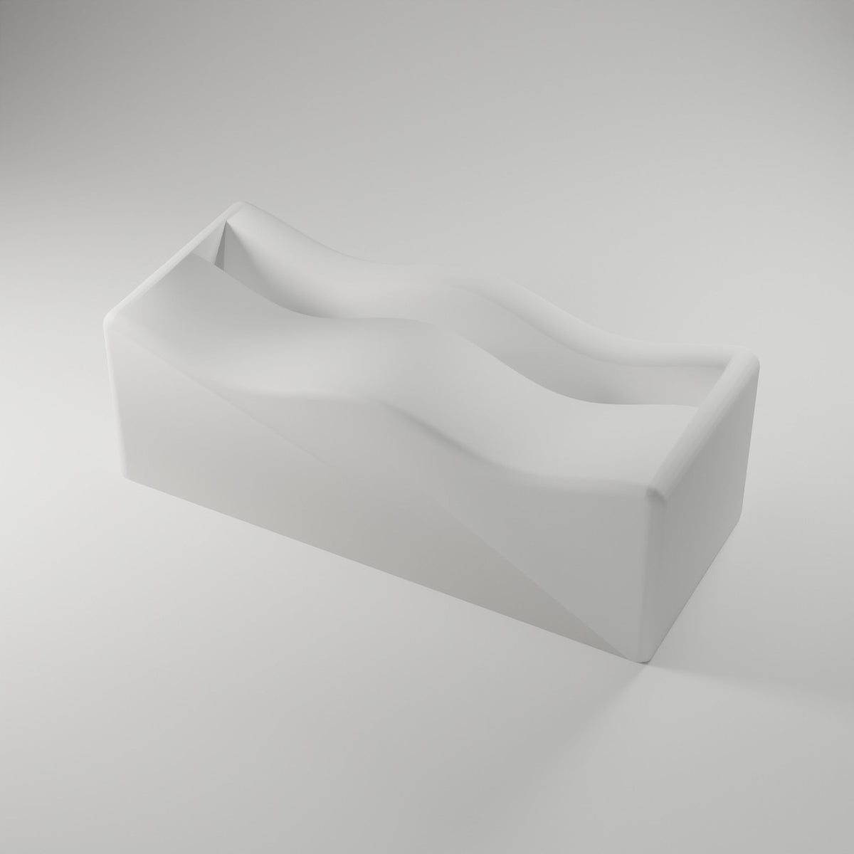 Wave Business Card Holder — 3D Printed, Matte White