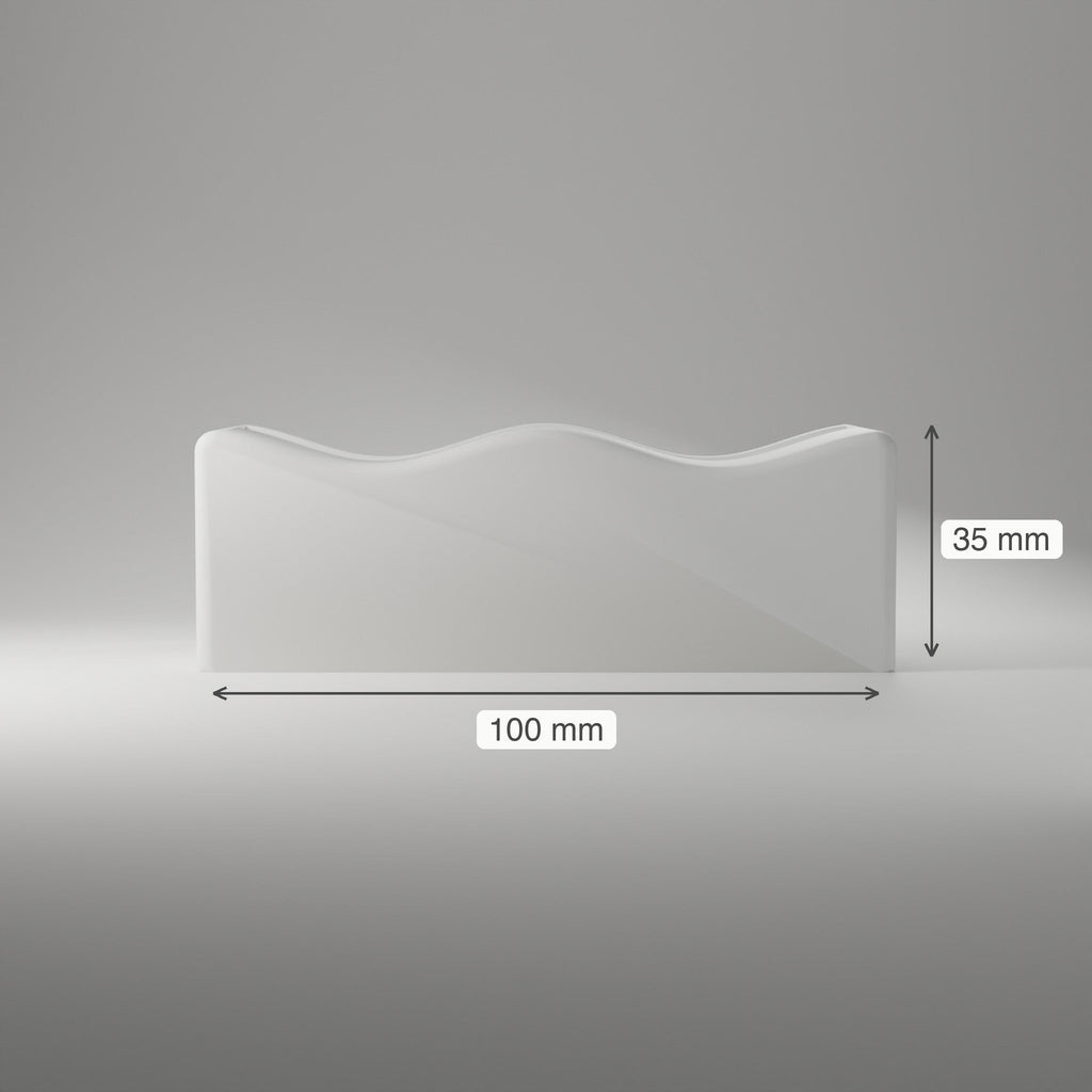 Wave Business Card Holder — 3D Printed, Matte White