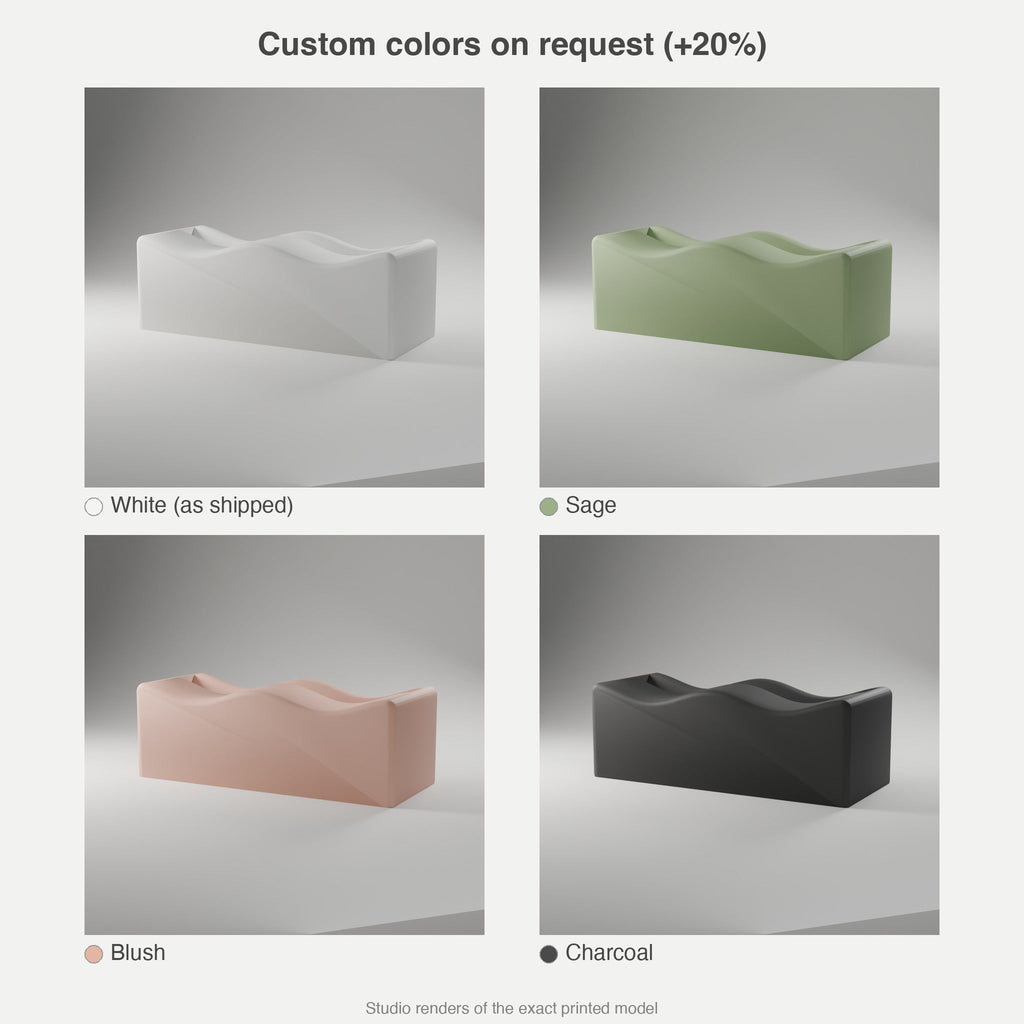 Wave Business Card Holder — 3D Printed, Matte White