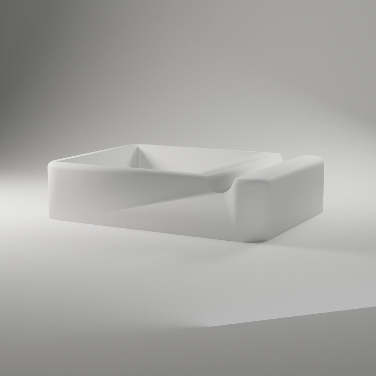 Sticky Note & Pen Holder — 3D Printed Desk Organizer, White