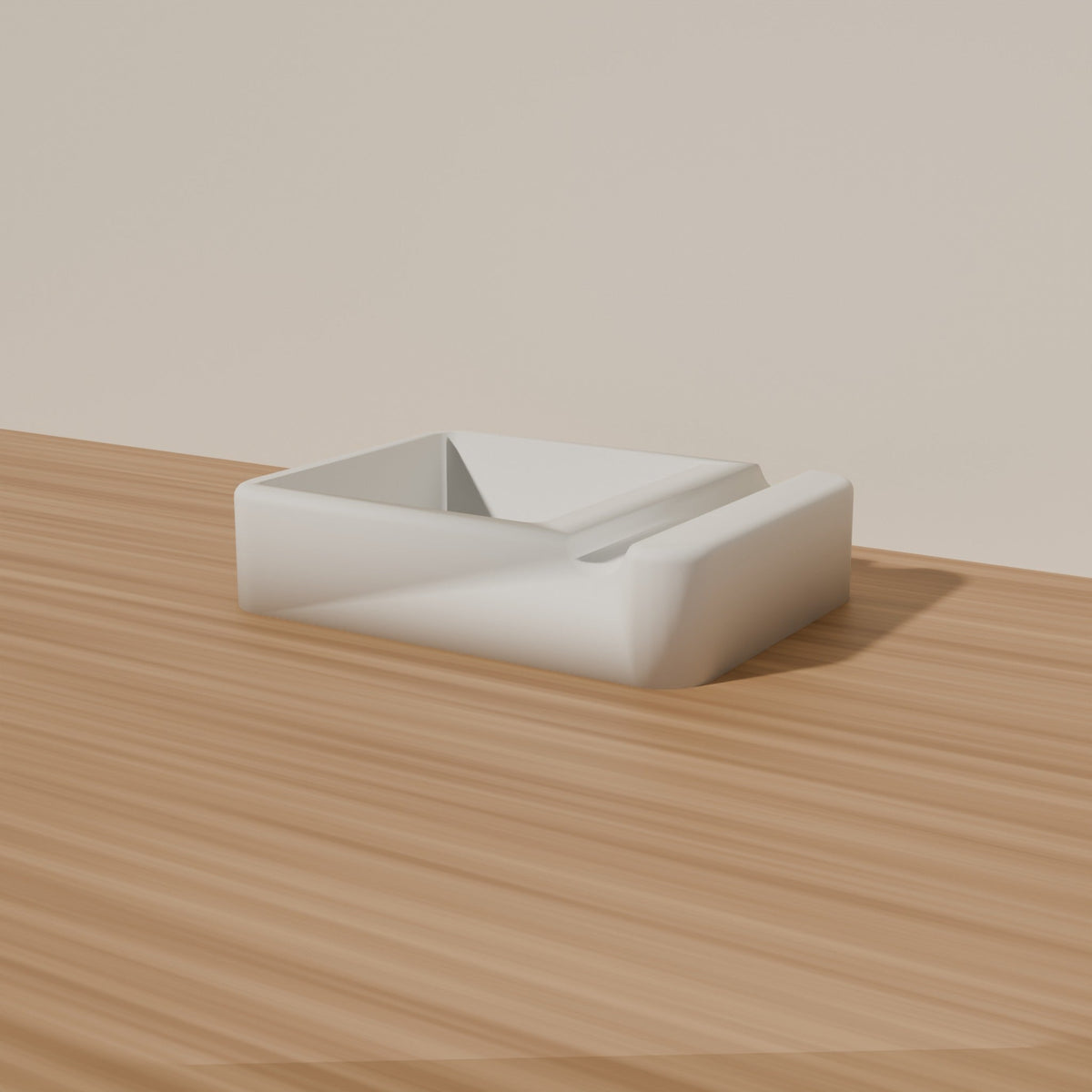 Sticky Note & Pen Holder — 3D Printed Desk Organizer, White
