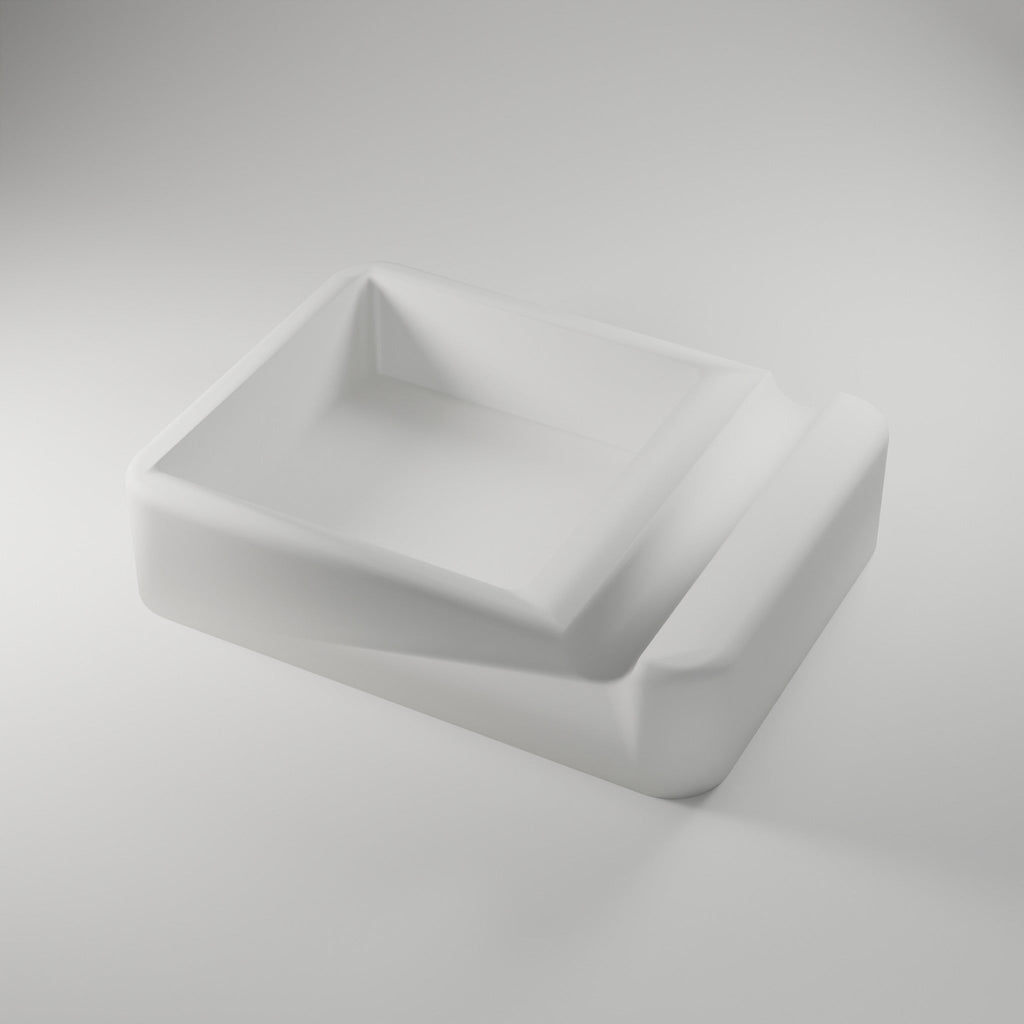Sticky Note & Pen Holder — 3D Printed Desk Organizer, White