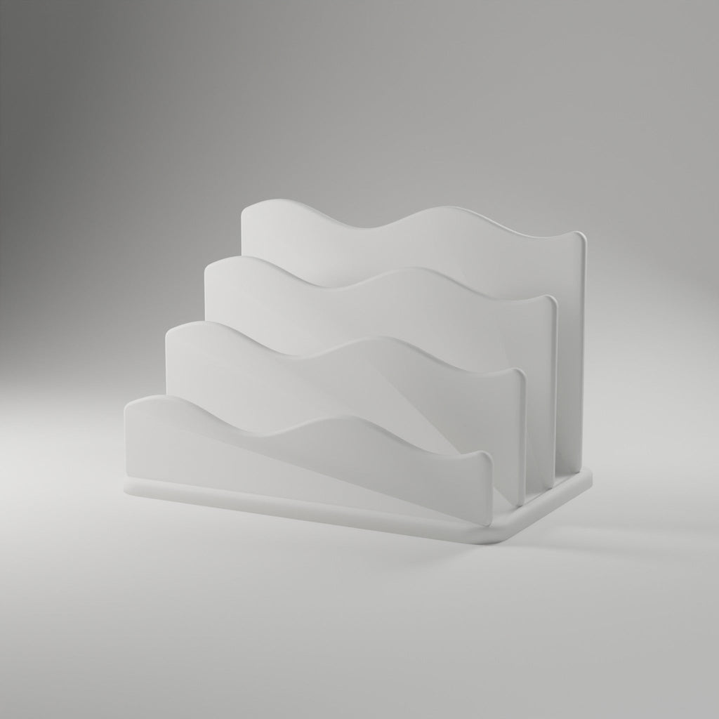 Wave Mail Sorter — 3D Printed Mail Organizer, White