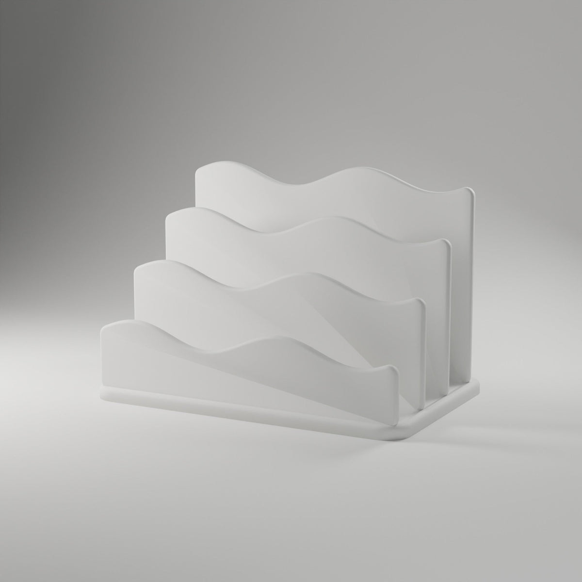 Wave Mail Sorter — 3D Printed Mail Organizer, White
