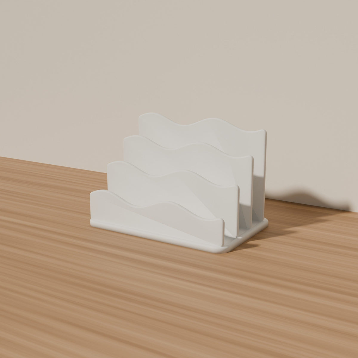 Wave Mail Sorter — 3D Printed Mail Organizer, White