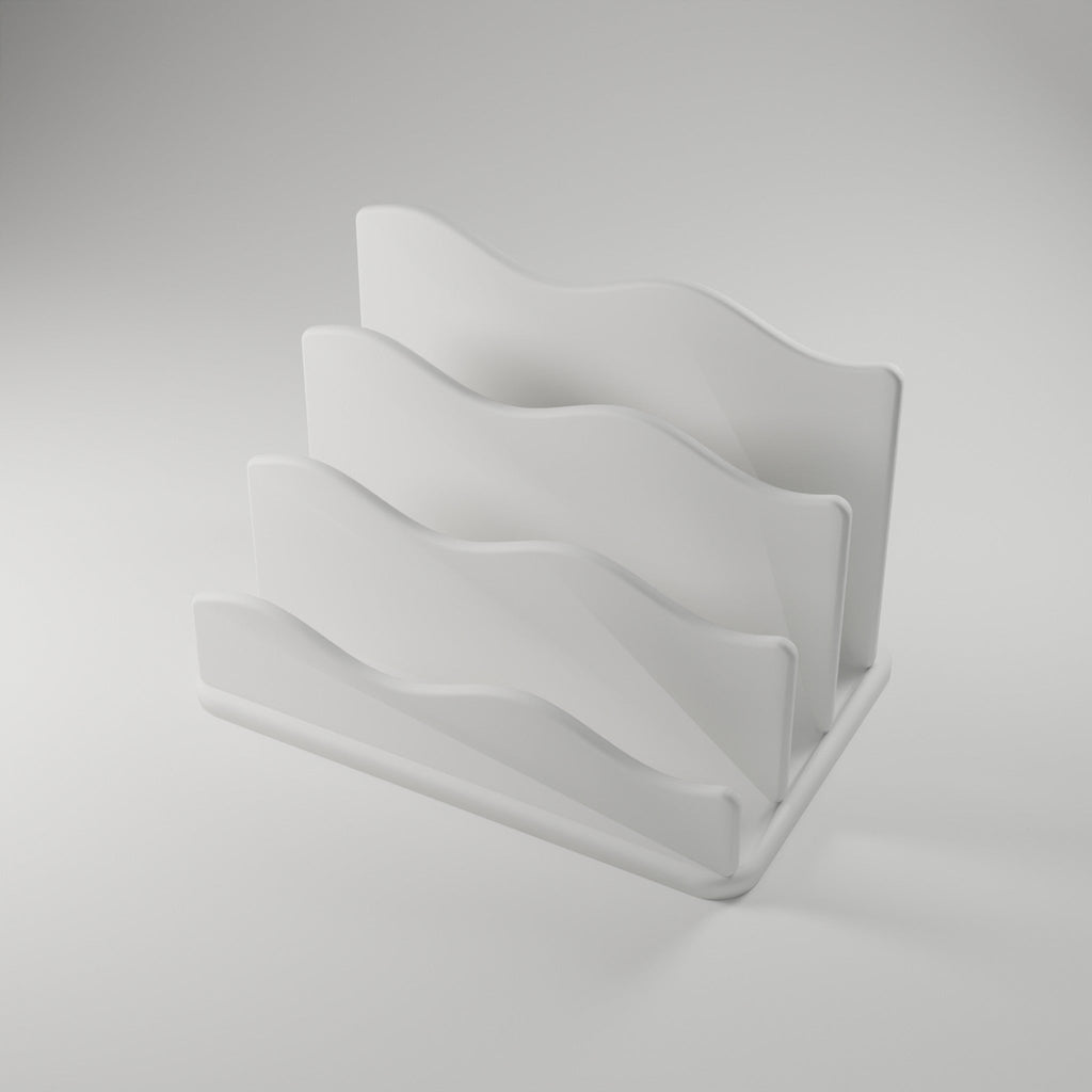 Wave Mail Sorter — 3D Printed Mail Organizer, White