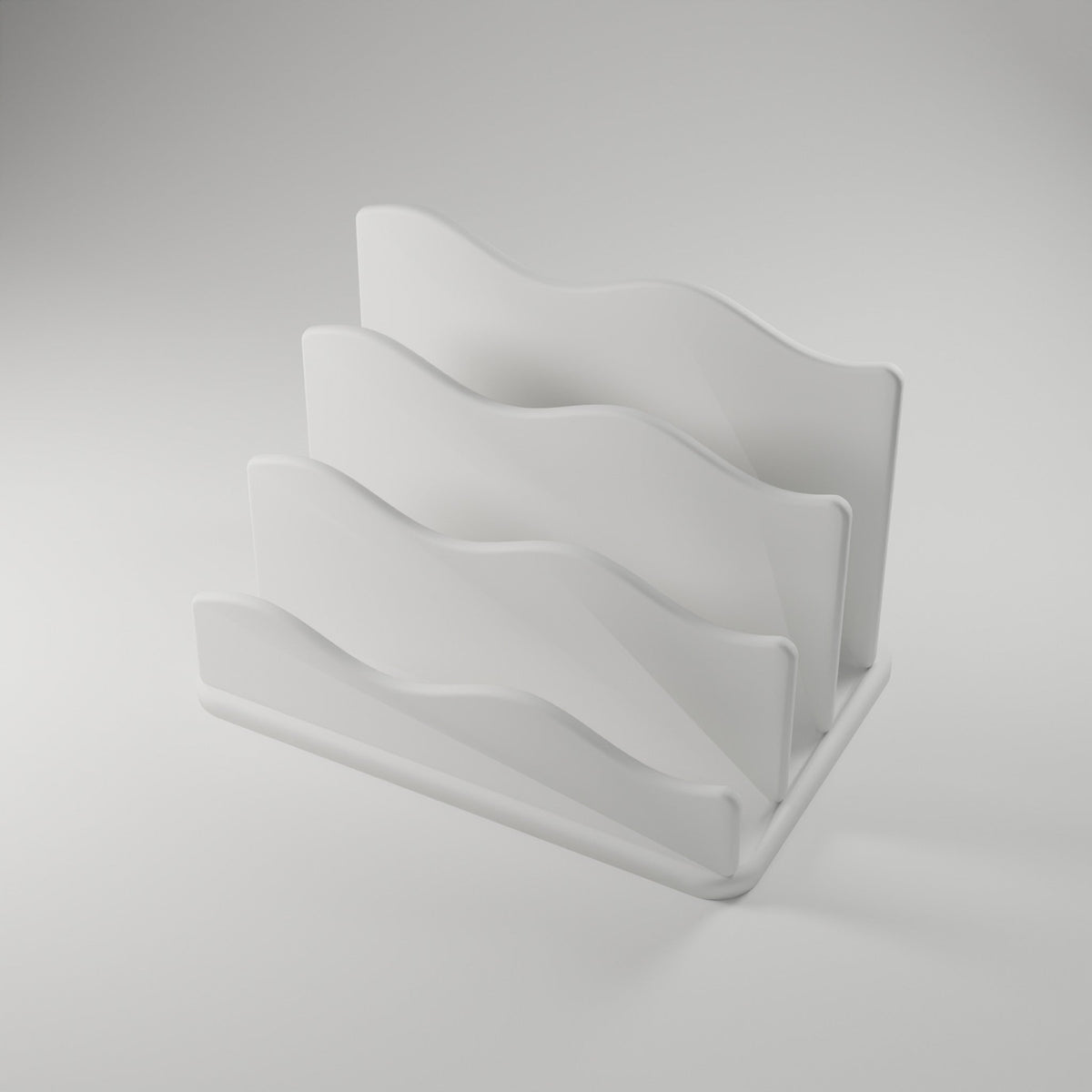 Wave Mail Sorter — 3D Printed Mail Organizer, White