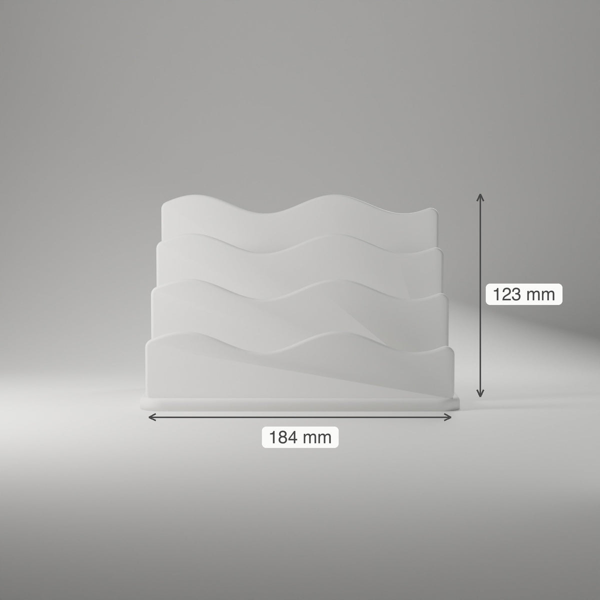 Wave Mail Sorter — 3D Printed Mail Organizer, White