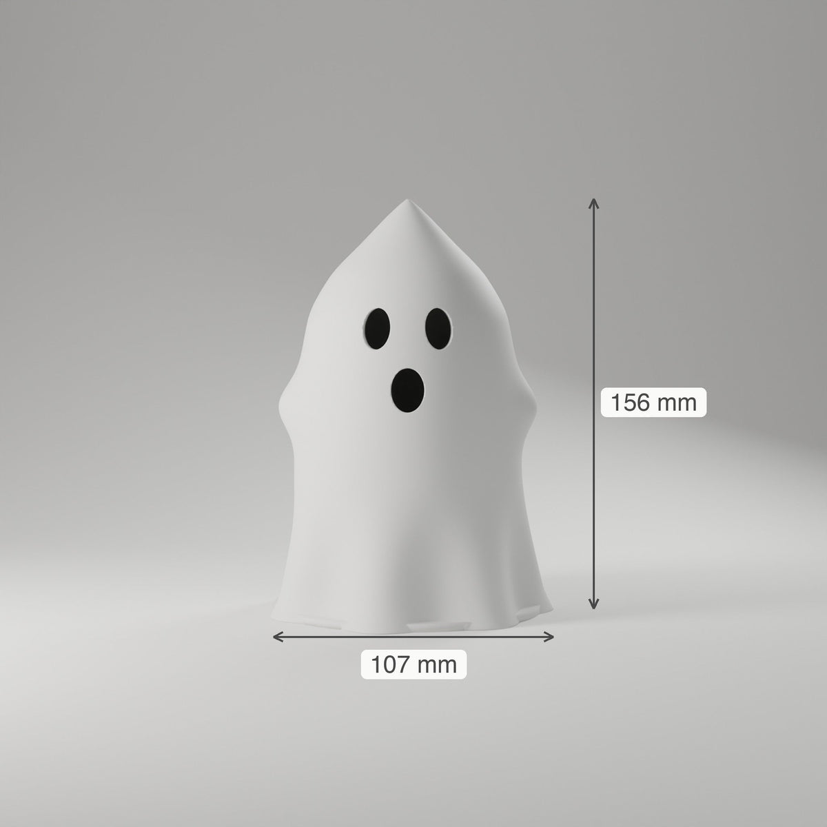 Ghost Luminary — 3D Printed Ghost Lantern, White