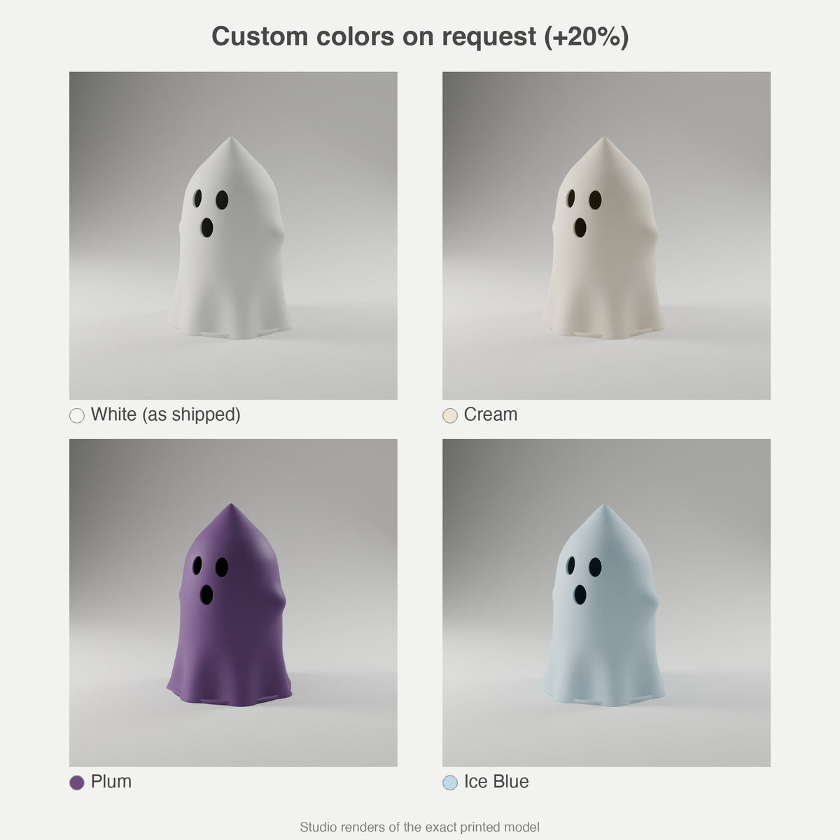 Ghost Luminary — 3D Printed Ghost Lantern, White