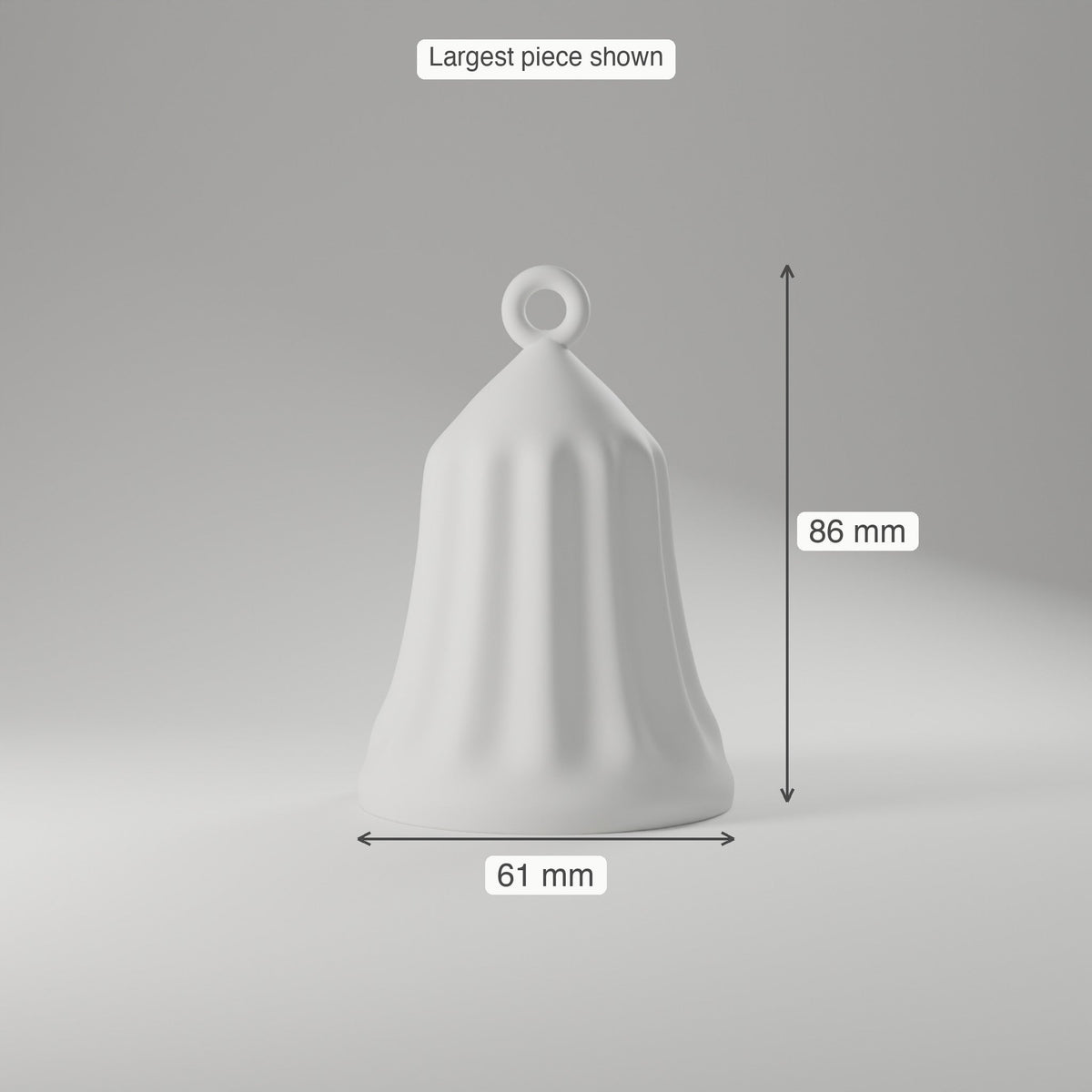 Bell Ornament Set of 4 — 3D Printed, Matte White