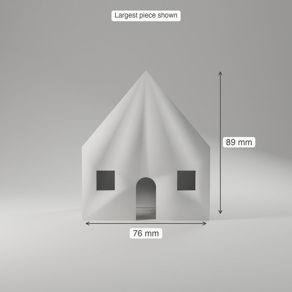 Snow Village LED Houses, Set of 3 — 3D Printed, White