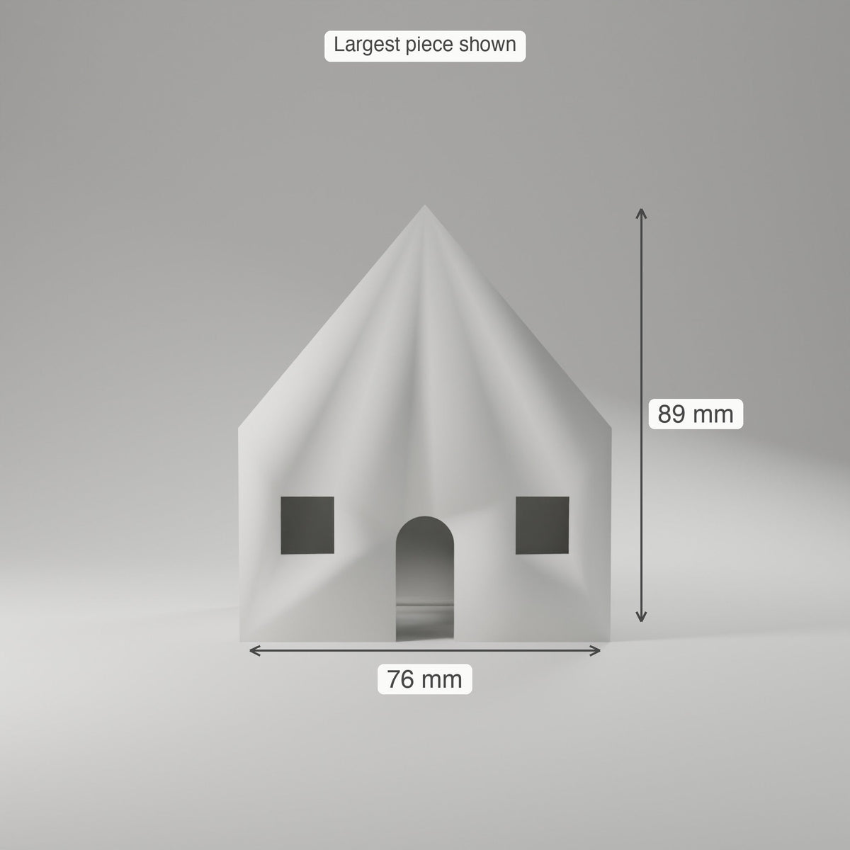 Snow Village LED Houses, Set of 3 — 3D Printed, White