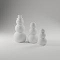 Minimal Snowman Trio — 3D Printed Christmas Decor