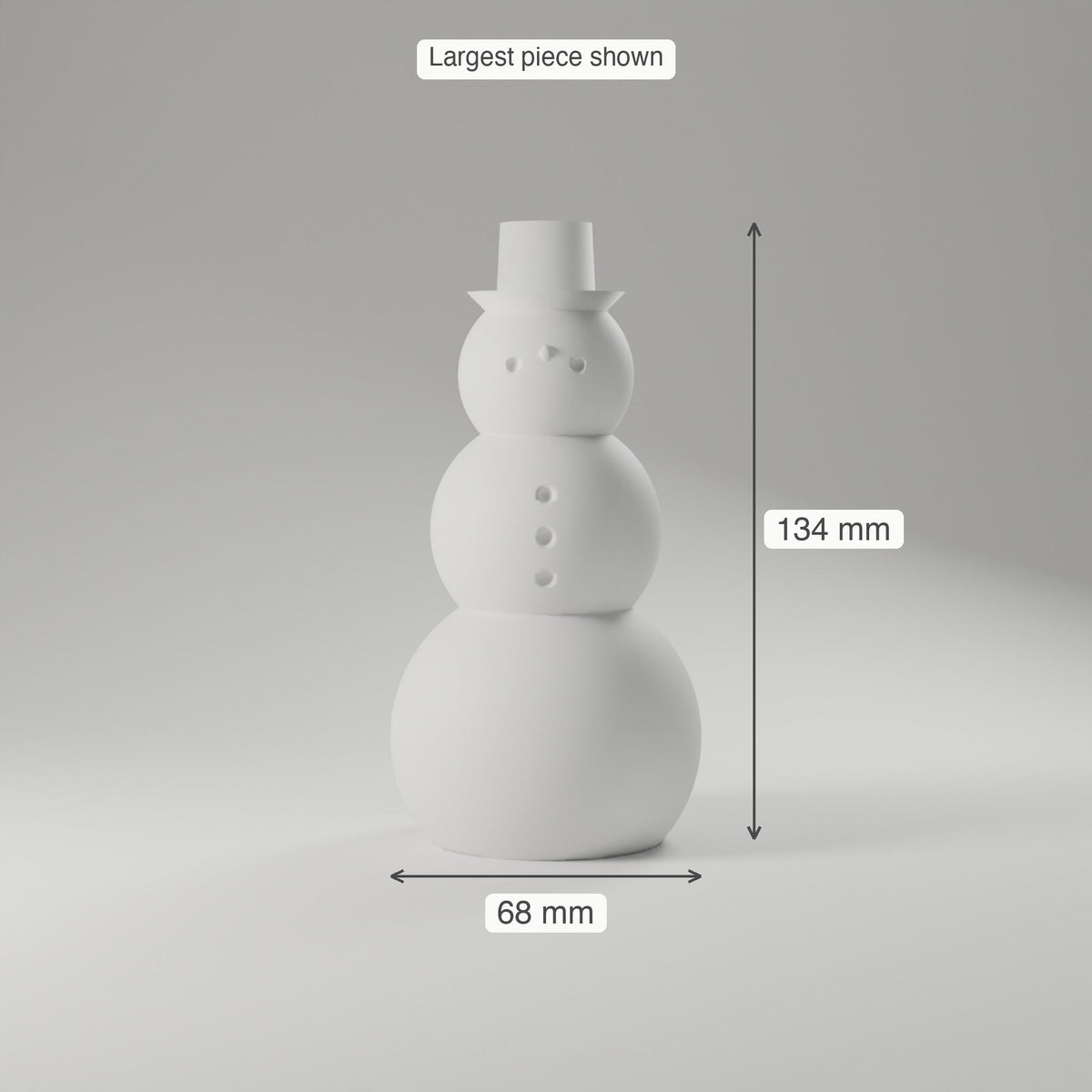 Minimal Snowman Trio — 3D Printed Christmas Decor