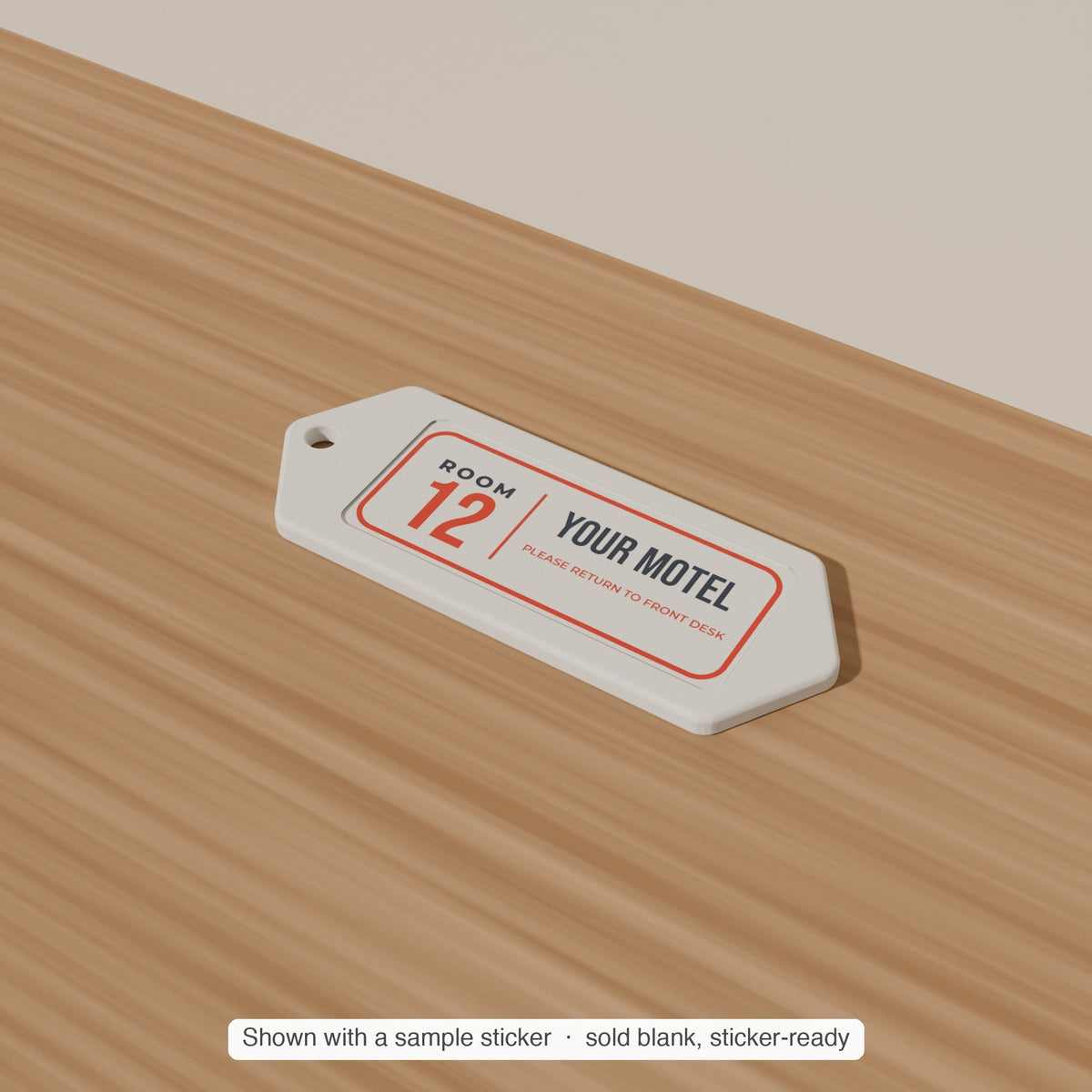 Motel Key Tag Blanks, Bulk 10–100 Pack — 3 × 1.25 in Sticker