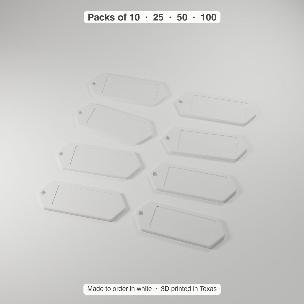 Motel Key Tag Blanks, Bulk 10–100 Pack — 3 × 1.25 in Sticker
