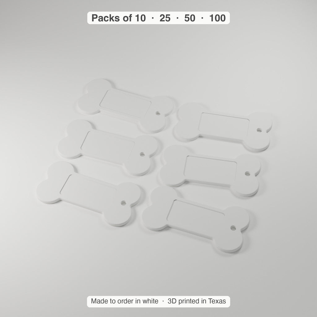 Bone Keychain Blanks, Bulk 10–100 Pack — 2 × 1 in Sticker