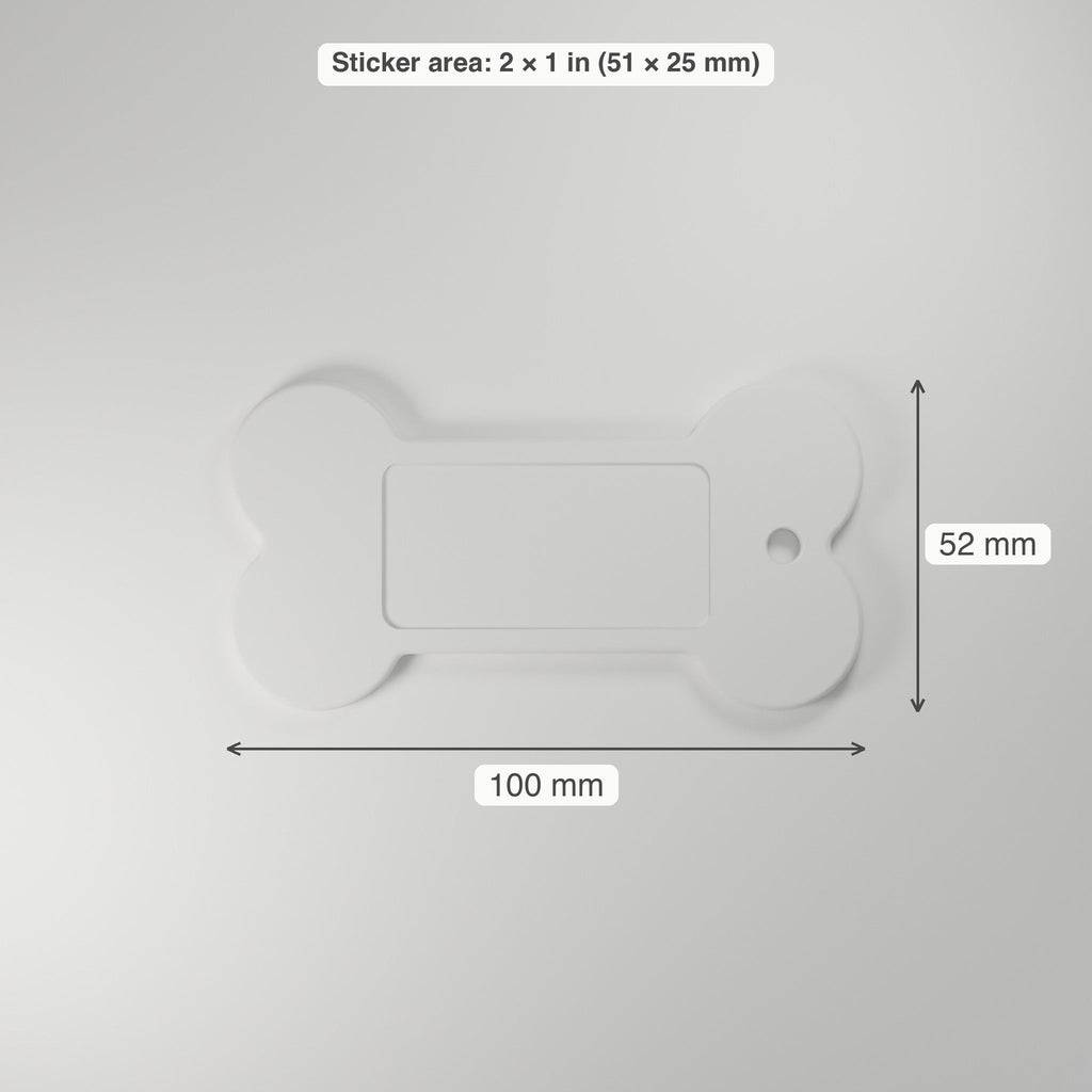 Bone Keychain Blanks, Bulk 10–100 Pack — 2 × 1 in Sticker