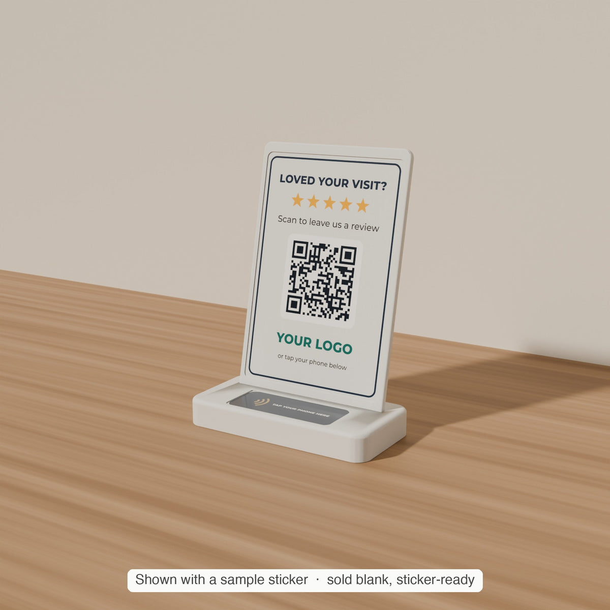 Tap & Scan Review Stand, Single or Bulk — 4 × 6 in Sticker