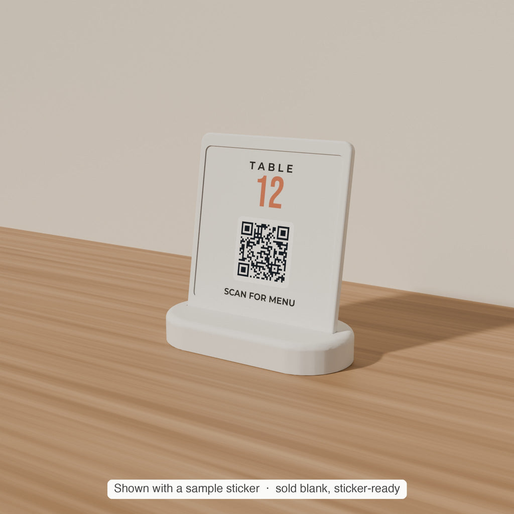 Table Number & QR Stands, Bulk 5–25 Pack — 3 × 3 in Sticker