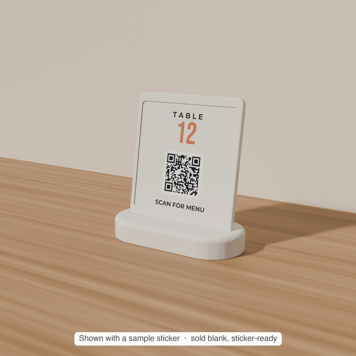 Table Number & QR Stands, Bulk 5–25 Pack — 3 × 3 in Sticker