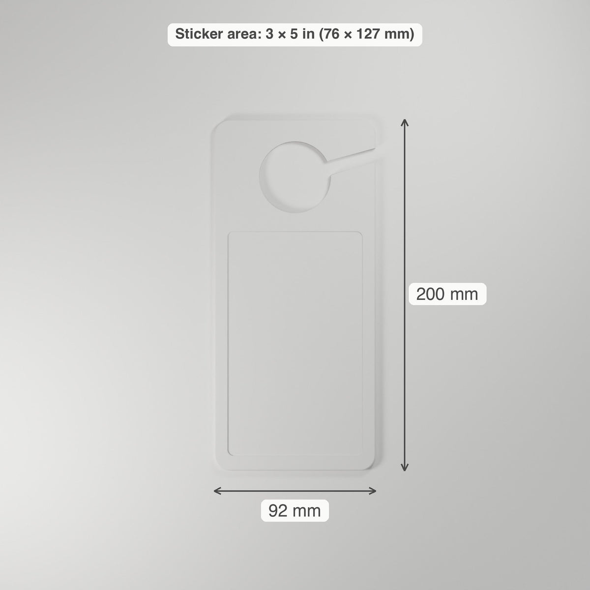 Door Hanger Sign Blank, Single or Bulk — 3 × 5 in Sticker