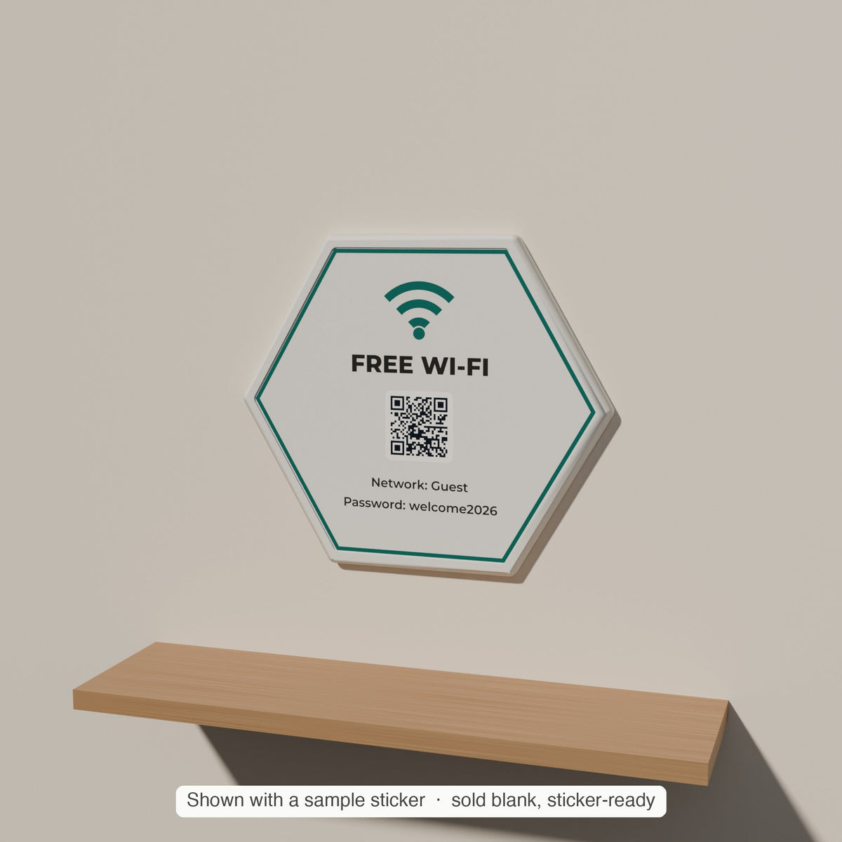 Hex Wall Plaque Blank, Single or Bulk — 4 × 4 in Sticker