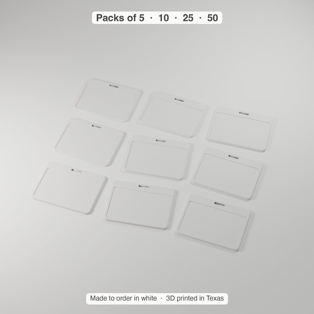 Staff Name Badge Blanks, Bulk 5–50 Pack — Card-Size Sticker