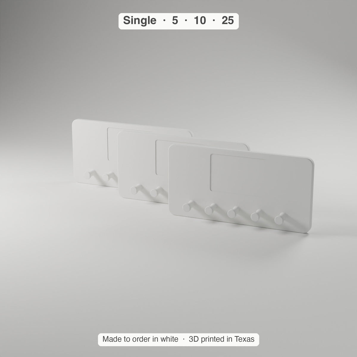 5-Hook Key Plaque, Single or Bulk — 3 × 2 in Sticker
