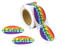 250 Oval LGBT Rainbow Stickers (250 per Roll)