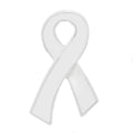 1/10/25/100 Bulk Large Flat White Ribbon Pins