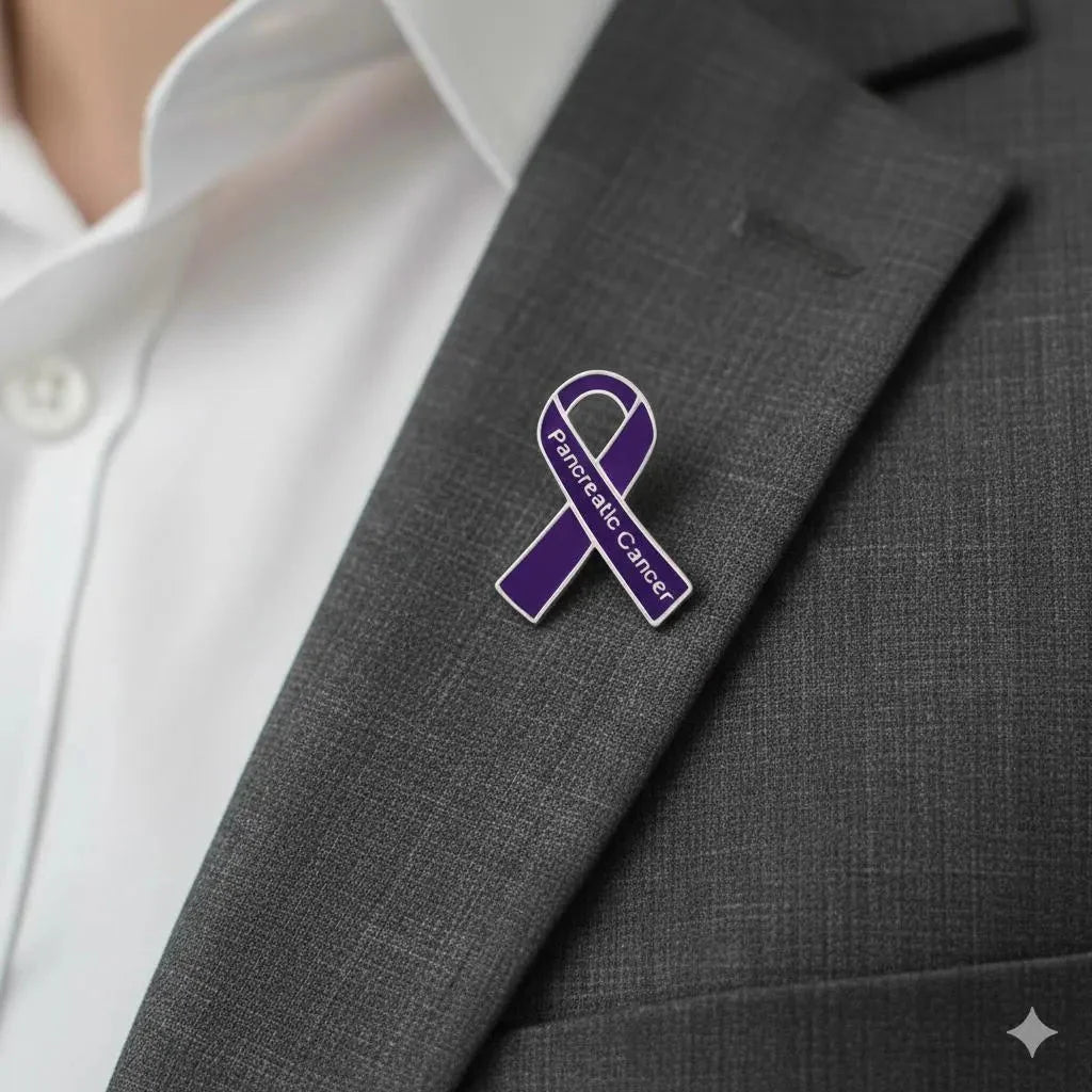 1/10/25/100 Bulk Pancreatic Cancer Awareness Ribbon Pins