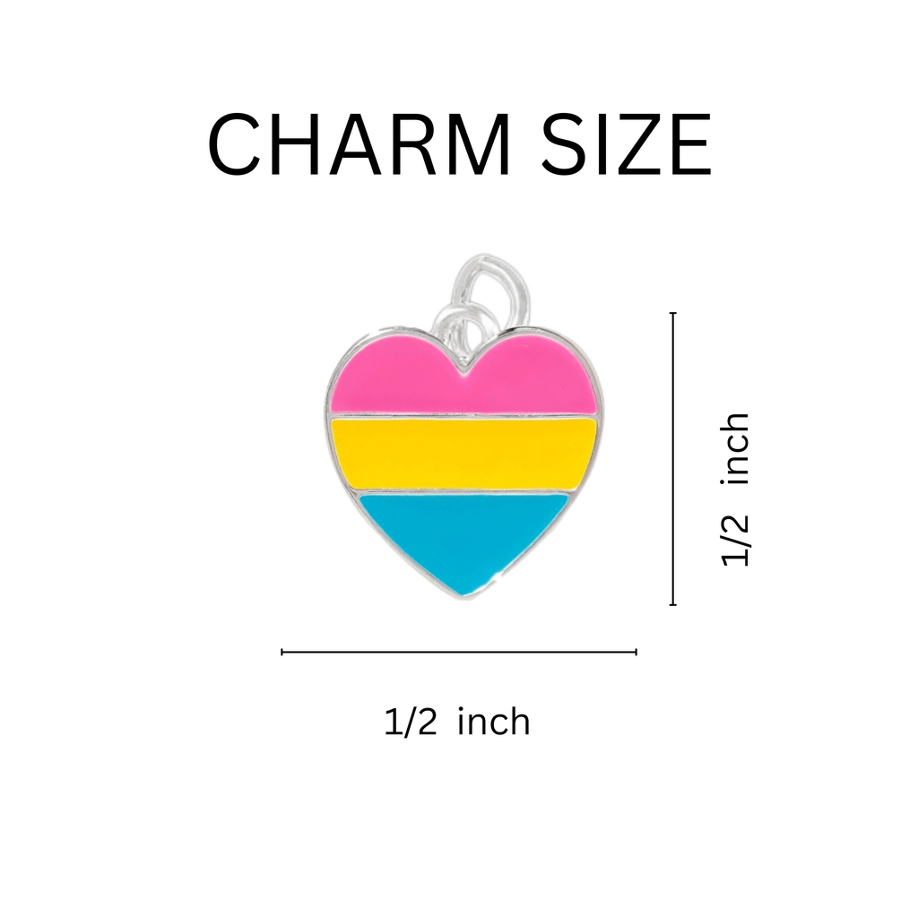 Pansexual Flag Heart Hanging Charms