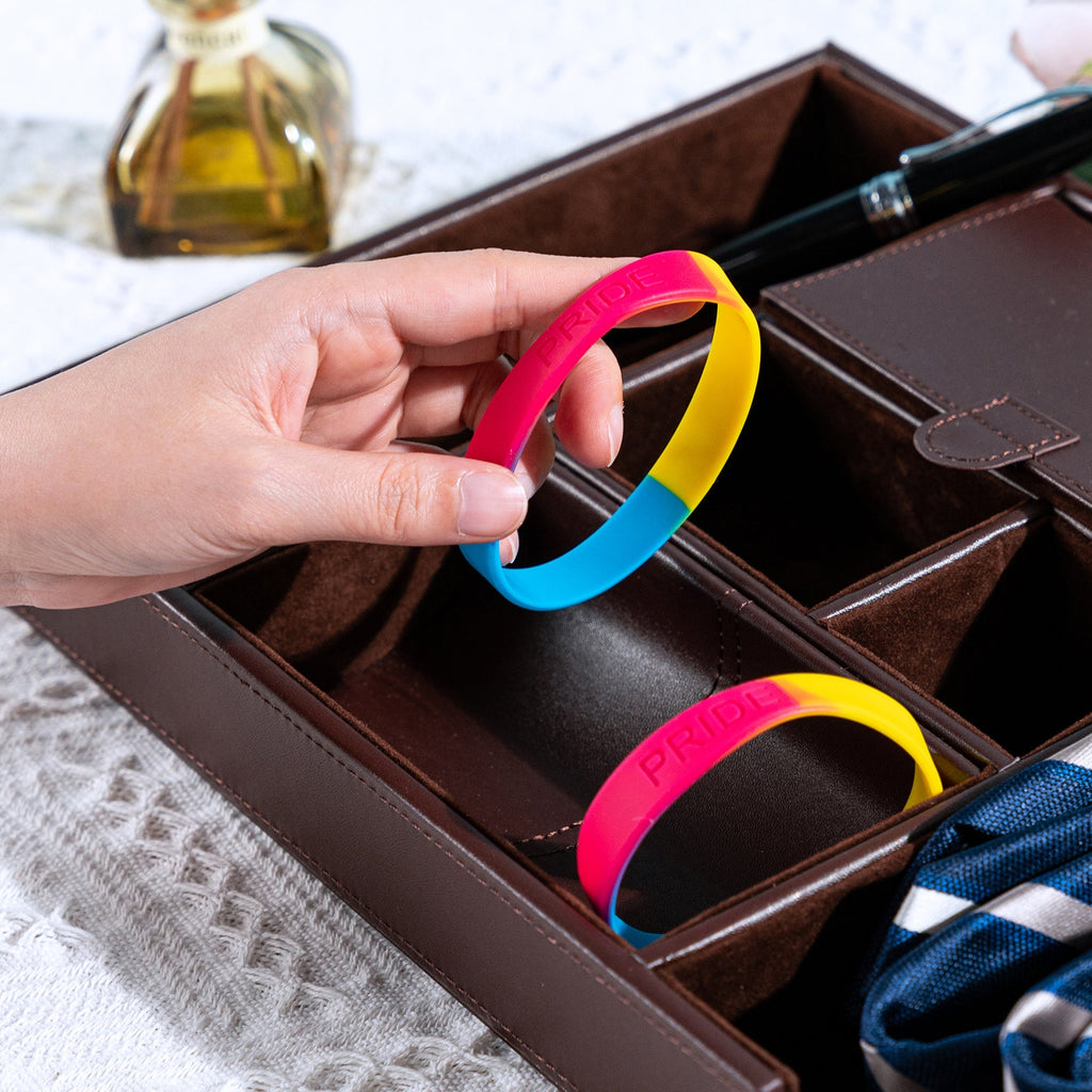 5/25/50/100 Bulk Pansexual Silicone Bracelets
