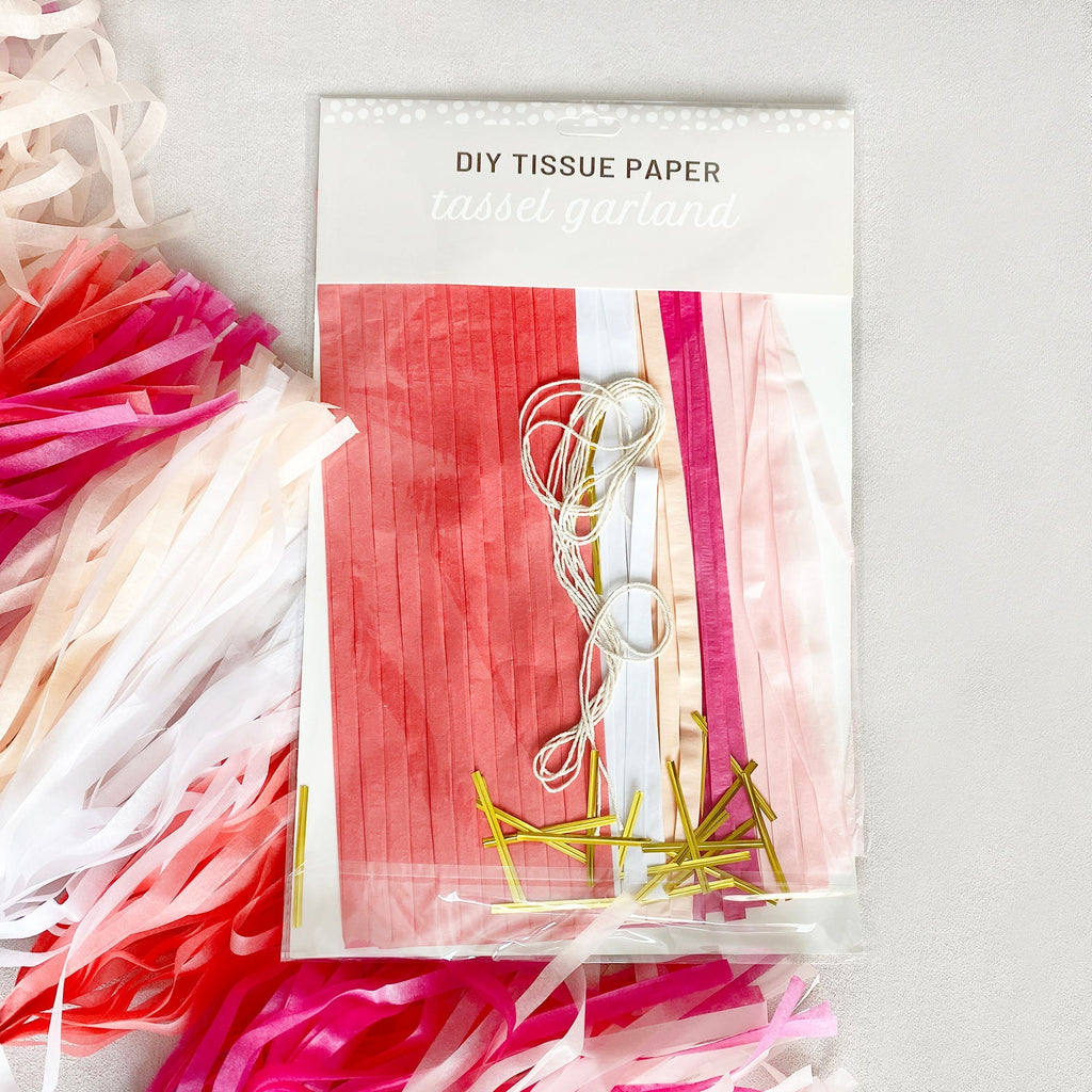 DIY Pink Tassel Tail Kit | Paper Fringe Garland & Balloon Decor
