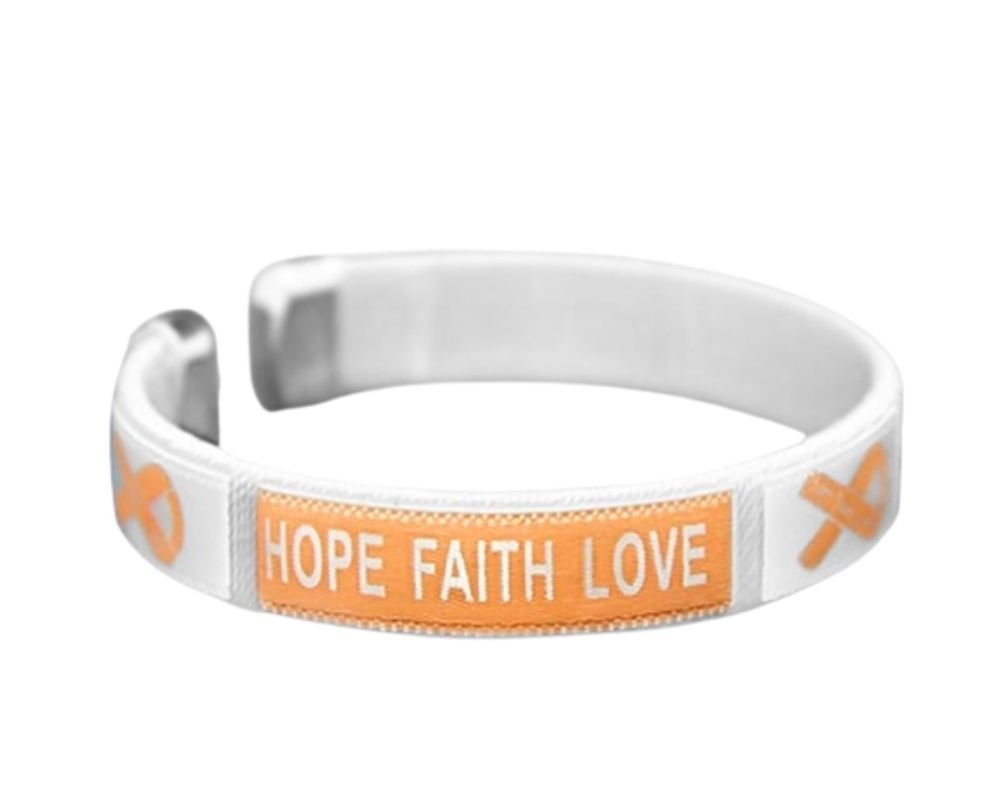 5/10/25 Bulk Peach Ribbon Bangle Bracelets (Child Size)